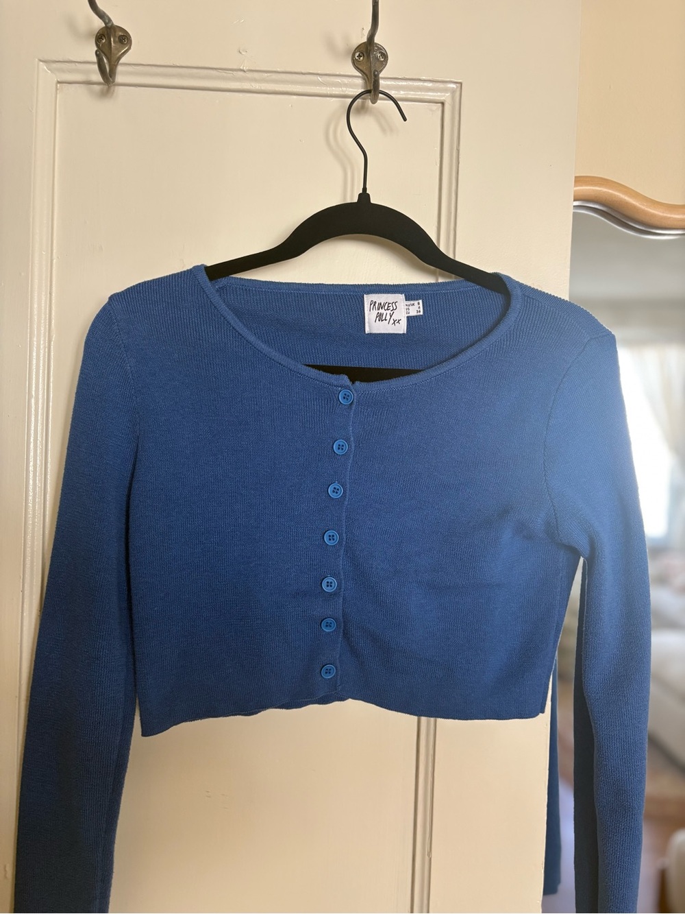 Princess Polly Royal Blue Cropped Button-Up Cardigan